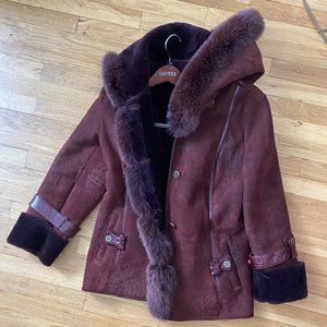 Sergio Danielli Burgundy Fur Coat from Italy
